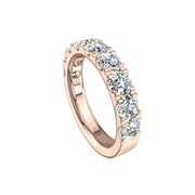 Demi-alliance 9 diamants synthétiques ronds 1.80 carat or rose Gabriela